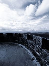 View of old building against cloudy sky