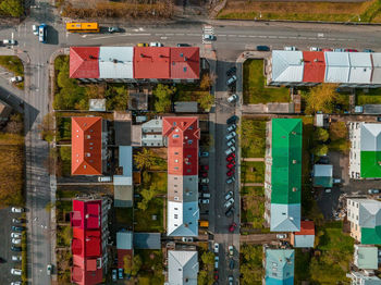 Beautiful aerial view of reykjavik, iceland. sunny day