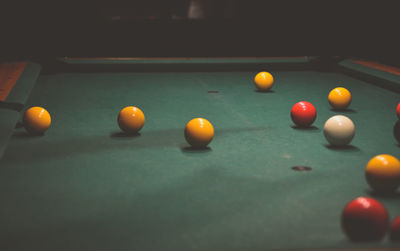 Close-up of balls on table