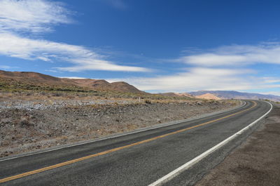 High angle view of road on mountain against sky