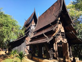 Low angle view of temple against sky