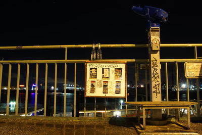 Illuminated building at night