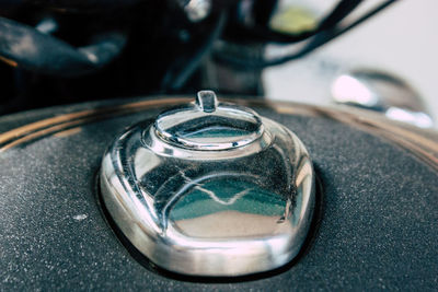 High angle view of car on table