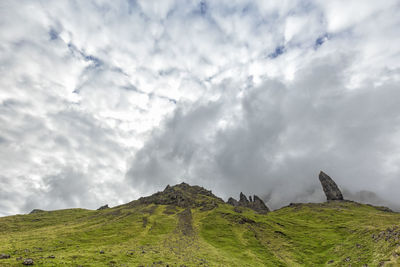 Low angle view of mountain against sky