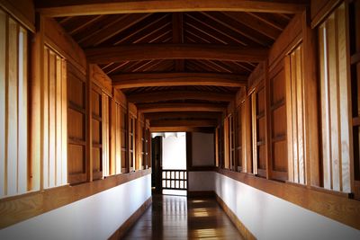 Empty corridor at himeji-jo castle