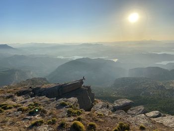 Aerial view of a mountain range