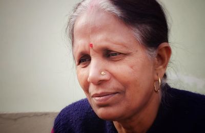 Close-up portrait of beautiful woman