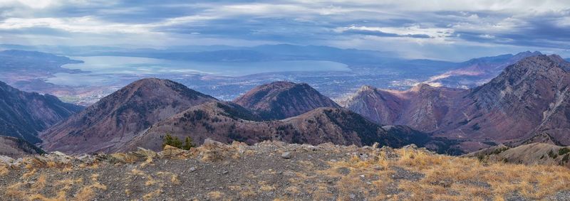 Slate canyon hiking fall leaves mountains, y trail, provo peak, slide canyon, wasatch, utah, usa