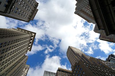 Low angle view of buildings against sky