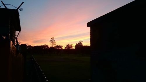 Silhouette of landscape at sunset