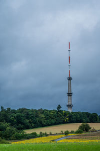 Transmission mast in german landscape at bad mergentheim