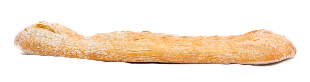 Close-up of bread against white background