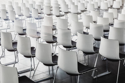 Close-up of empty chairs