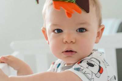 Close-up of cute baby girl