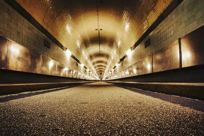 Empty illuminated tunnel