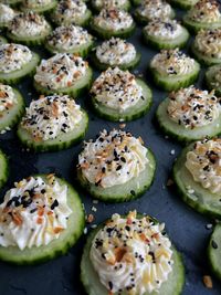 High angle view of food