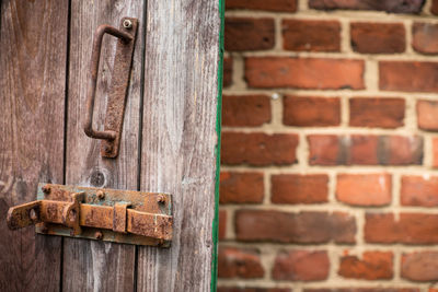 Close-up of old wooden door