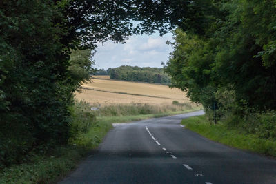 Road amidst trees against sky