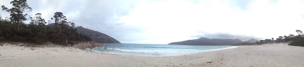 Panoramic view of beach against sky