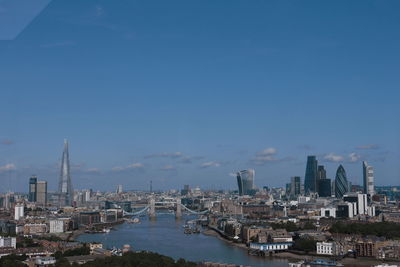 Cityscape against clear sky