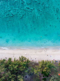 Scenic view of sea against blue sky