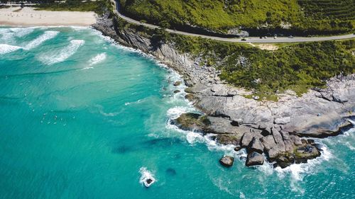 High angle view of sea