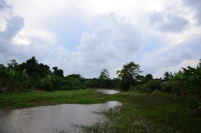 Scenic view of river against sky