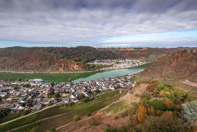 Scenic view of townscape against sky