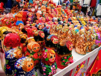 High angle view of market stall