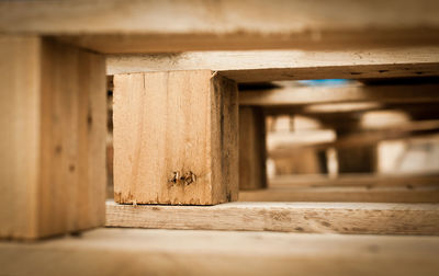 Close-up of wooden pallets