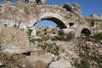Low angle view of old ruin