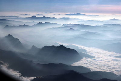 Scenic view of mountains against sky