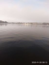 Scenic view of lake against clear sky