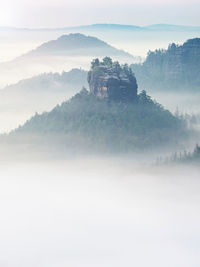 The fabulous winterstein, also called hinteres raubschloss or raubstein. massif, the sandstone butte