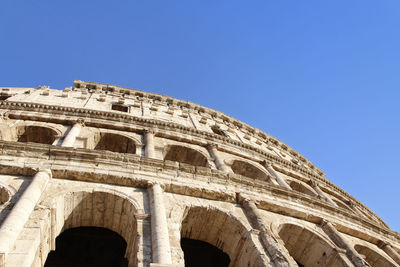 The exterior facade of the colosseum or coliseum
