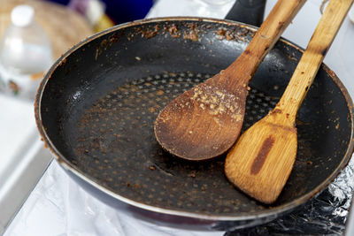 Close-up of food in pan