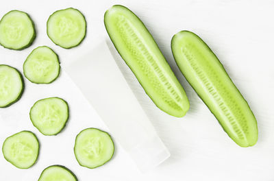 High angle view of food on white background