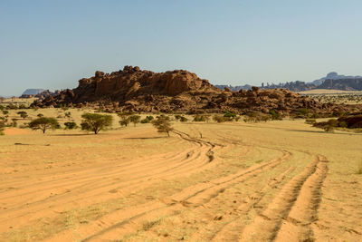 Scenic view of desert against sky