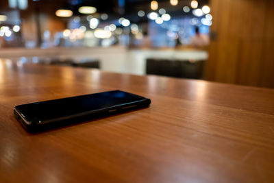 Close-up of laptop on table