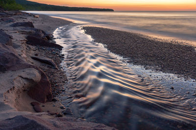 Scenic view of sea during sunset