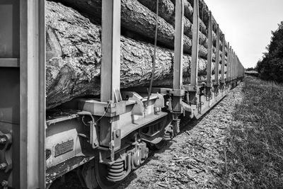 Stack of train on railroad track