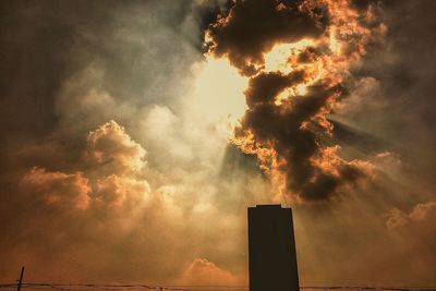 Low angle view of dramatic sky