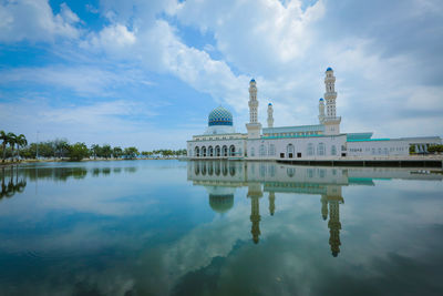 Reflection of building in lake