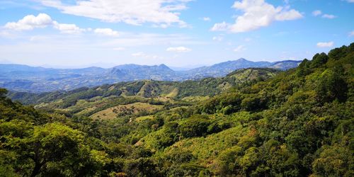 Scenic view of mountains against sky