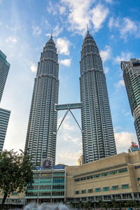 Low angle view of modern building against sky