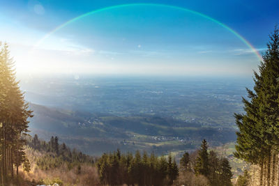 Scenic view of rainbow against sky