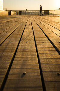 Surface level of pier on sea