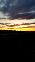 Scenic view of landscape against dramatic sky