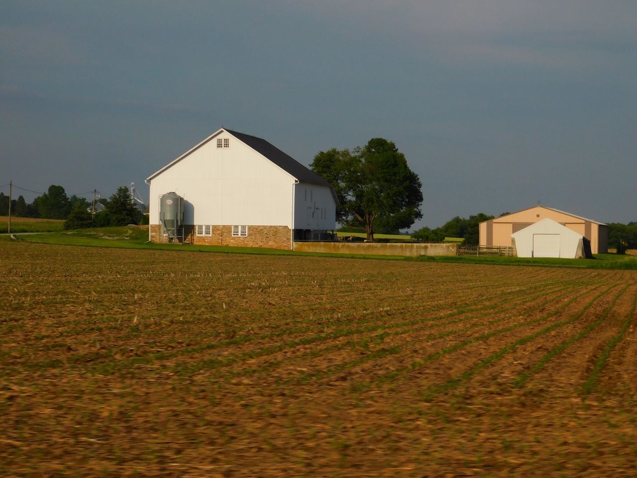 HOUSE ON FIELD AGAINST SKY