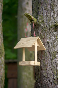 The birdhouse on the tree